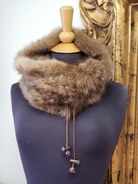 $1195 Knitted Sable Scarf/Neck Warmer